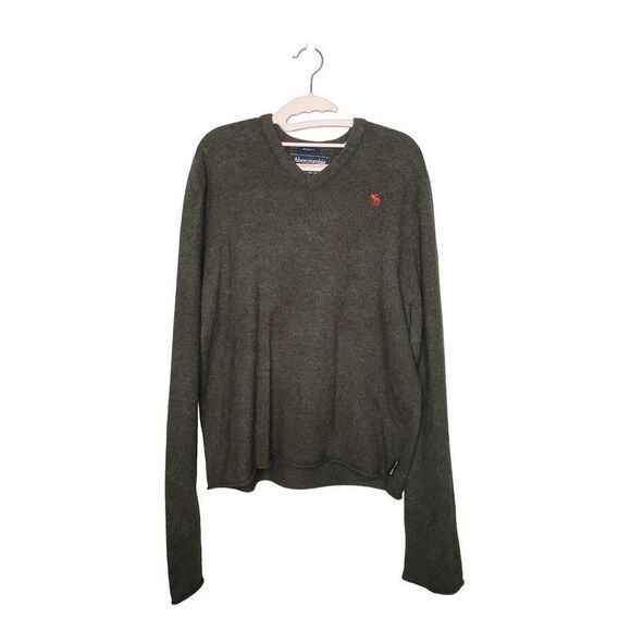 Abercrombie & Fitch Vintage Men's Muscle Fit Wool V Neck Y2K Sweater - Picture 1 of 7